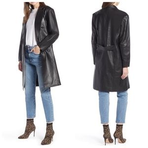 Something Navy oversized leather trench